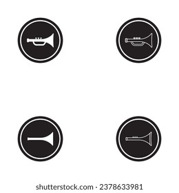 trumpet icon vector template illustration logo design