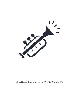 trumpet icon. vector.Editable stroke.linear style sign for use web design,logo.Symbol illustration.