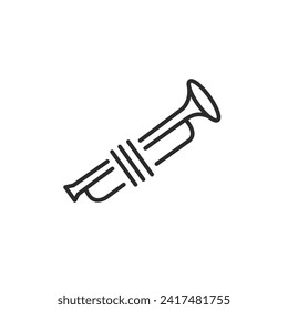 Trumpet icon.Classic jazz simple line icon isolated on white background. Vector illustration