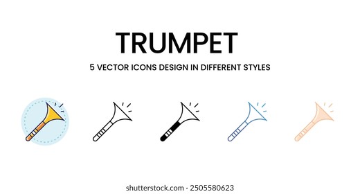 Trumpet icons vector set stock illustration