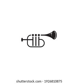 Trumpet illustration line design vector icon logo template