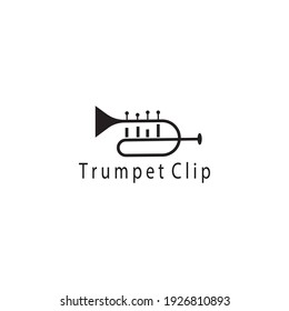 Trumpet illustration line design vector icon logo template