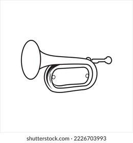 Trumpet illustration line design vector icon logo template
