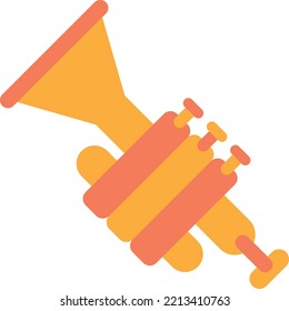 trumpet illustration in minimal style isolated on background