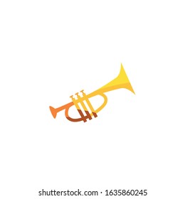 Trumpet instrument design, Music sound melody song musical art and composition theme Vector illustration