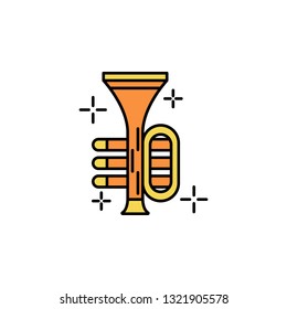 Trumpet, instrument icon. Element of color St Patricks day icon. Premium quality graphic design icon. Signs and symbols collection icon for websites, web design, mobile app