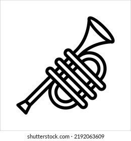 trumpet instrument icon isolated on white background. eps 10
