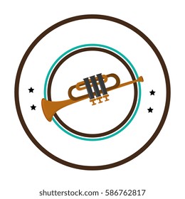 trumpet instrument isolated icon