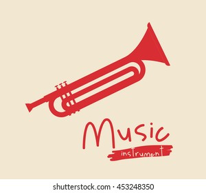 trumpet instrument isolated icon design, vector illustration  graphic 