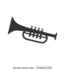 Trumpet instrument isolated icon vector in modern flat style sign