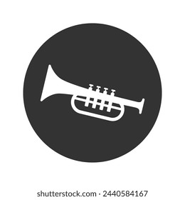 Trumpet instrument isolated icon vector in modern flat style sign