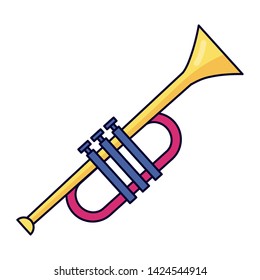 trumpet instrument music festival vector illustration design