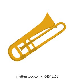 trumpet instrument music sound icon. Isolated and flat illustration. Vector graphic