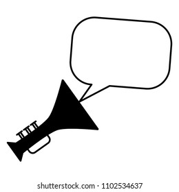 trumpet instrument music speech bubble retro