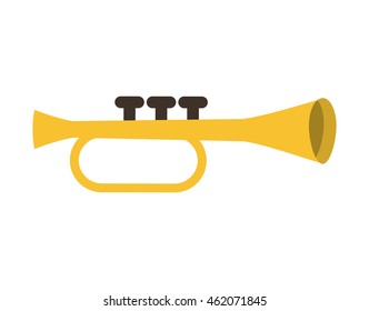 trumpet instrument musical icon vector illustration design