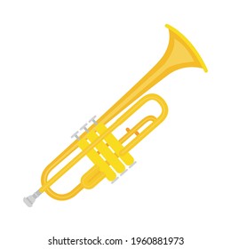 trumpet instrument on white background