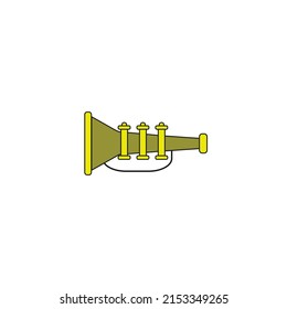 trumpet instrument vector type icon