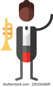trumpet isolated design element stock illustration. Vector on a white background