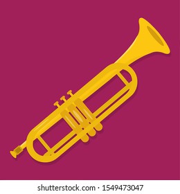 trumpet isolated for music instrument concept vector illustration 