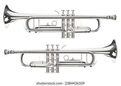 trumpet isolated on white background. 