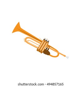 Trumpet isolated on a white background, vector illustration