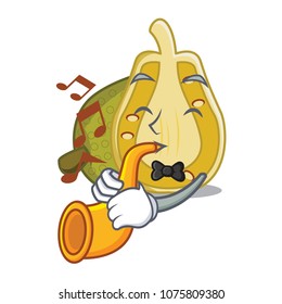With trumpet jackfruit mascot cartoon style