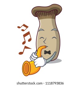 With trumpet king trumpet mushroom mascot cartoon