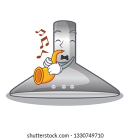 With trumpet kitchen hood isolated with the cartoon