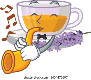 With trumpet lavender tea in the character fridge