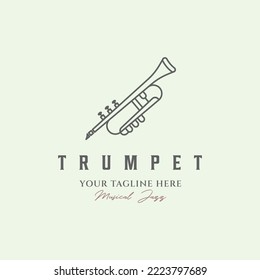 trumpet line art logo design minimalist icon illustration