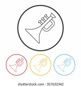 trumpet line icon