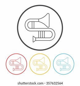 trumpet line icon