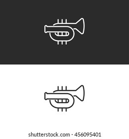 trumpet line icon