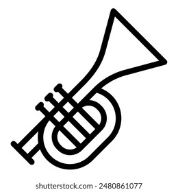 trumpet line icon vector illustration isolated on white background