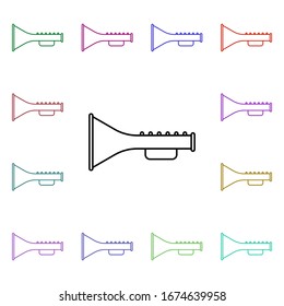 Trumpet line multi color style icon. Simple thin line, outline vector of toys icons for ui and ux, website or mobile application