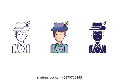 trumpet line and solid vector icons