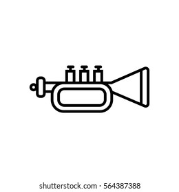 trumpet line vector icon