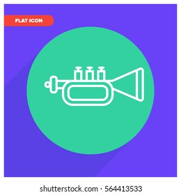trumpet line vector icon