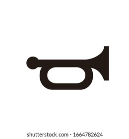trumpet logo design vector template