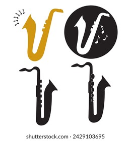 trumpet logo design vector template