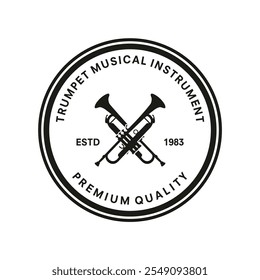 Trumpet logo instrumental vector template illustration design