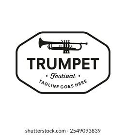 Trumpet logo instrumental vector template illustration design