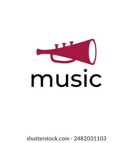 trumpet logo simple vector illustration