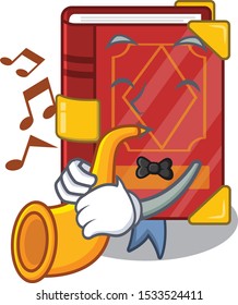 With trumpet magic spell book isolated in character