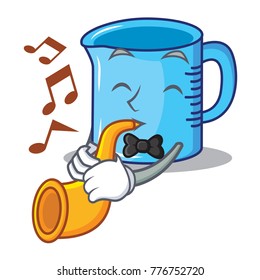 With trumpet measuring cup character cartoon