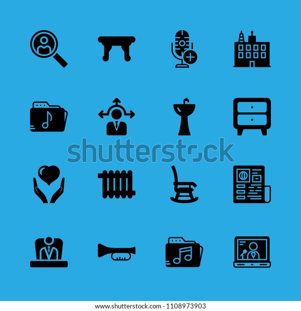 Trumpet Music Folder Rocking Chair Newspaper Stock Vector Royalty