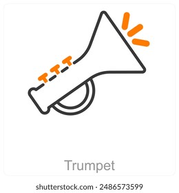 Trumpet and music icon concept