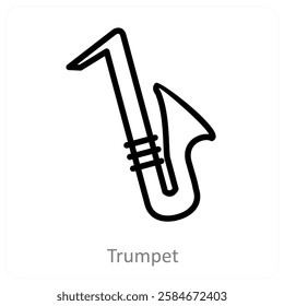 Trumpet and music icon concept