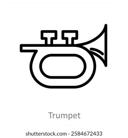 Trumpet and music icon concept