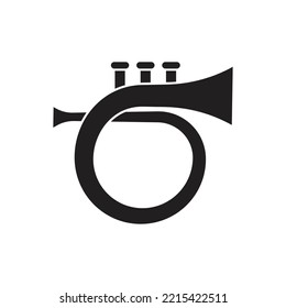 Trumpet music icon design. trumpet silhouette style icon. isolated on white background. vector illustration